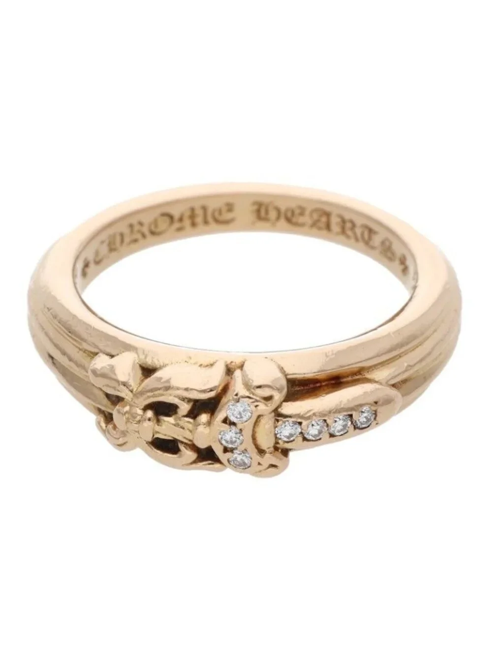 Chrome Hearts 22k Baby P D 22k Classic Dagger Pave Diamond Gold Ring